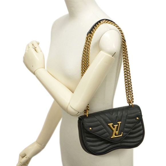 Louis Vuitton Smooth Calf New Wave Chain Bag PM Shoulder Black - Picture 12 of 14